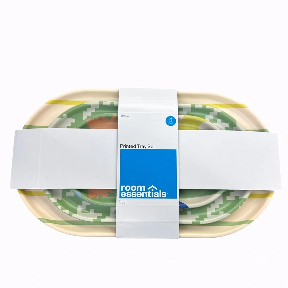 Bamboo Melamine Multicolor Decorative Trays Made of Bamboo Melamine New with Tag
